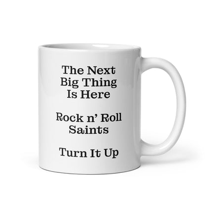 Rock n' Roll Saints TRUE White mug